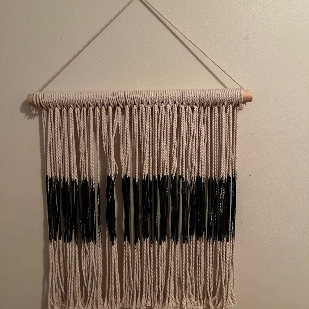 Handcrafted Black and Cream Wall Hanging